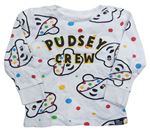 Bílo-barevné puntíkaté pyžamové triko s medvídky Pudsey George