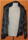 Pánský šedý kostkovaný zateplený svetr s kapucí zn. Smith&Jones vel. L