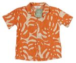 Oranžovo-béžová vzorovaná froté košile H&M
