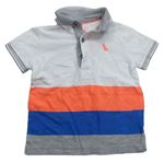 Bílo-oranžovo-modro-šedé polo tričko F&F