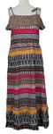 Dámské barevné vzorované midi šaty s volánkem TU 
