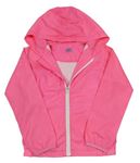 Neonově růžová šusťáková jarní bunda s kapucí F&F