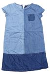 Modro-světlemodro-tmavomodré lehké riflové šaty GAP