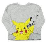 Světlešedé triko s Pikachu 