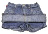 Modrá riflová sukýnka s kapsičkami a kraťásky