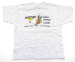 Šedo-bílé melírové tričko 
