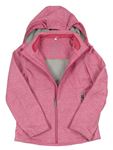 Růžová melírovaná softshellová bunda s kapucí C&A