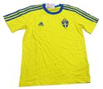 Hořčicové fotbalové tričko - Švédsko Adidas