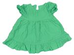 Zelené plátěné šaty s výšivkou Nutmeg