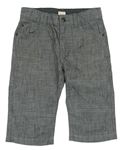 Tmavošedé melírované plátěné crop kalhoty H&M