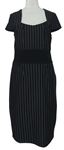 Dámské černé proužkované pouzdrové šaty Laura Scott 