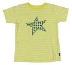Žluto-bílé pruhované tričko s hvězdou Jakoo