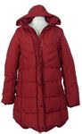 Dámský červený šusťákový zimní kabát s kapucí Red Chilli