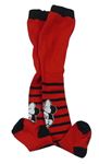 Červeno-černé pruhované punčocháče s Minnie Disney