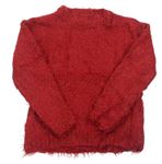 Červený chlupatý svetr 