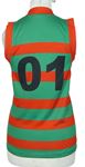 Dámský zeleno-červený pruhovaný sportovní dres s číslem 