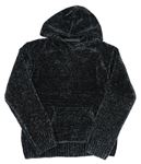 Tmavošedý žinylkový svetr s kapucí C&A