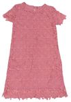 Růžové krajkové šaty s kytičkami YD