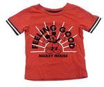 Červené melírované tričko s Mickeym Disney