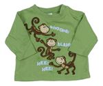 Zelené triko s opicemi Next