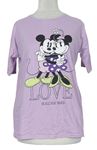 Dámské lila tričko s Mickeym a Minnie Disney 