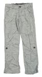 Šedé melírované lněné roll-up  kalhoty H&M