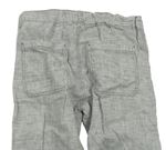 Šedé melírované lněné roll-up  kalhoty zn. H&M