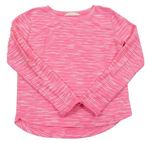 Růžovo-bílé melírované pletené triko H&M