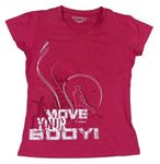 Růžové sportovní tričko s potiskem a nápisy Energetics 