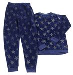 Tmavomodré plyšové pyžamo s hvězdičkami George