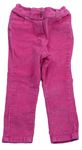 Růžové sametové manšestrové kalhoty George 