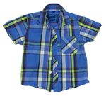 Modro-šedo-zelená kostkovaná košile Bluezoo