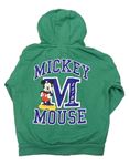 Zelená propínací mikina s Mickeym a kapucí 