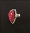 Outlet - Dámský červený prsten s kamínky 