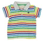 Bílo-barevné pruhované polo tričko Benetton 