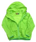 Neonově zelená vzorovaná nepromokavá bunda s kapucí 