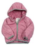 Růžová prošívaná šusťáková jarní zateplená bunda s kapucí M&S