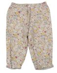 Světlůerůžové květované pyžamové kalhoty Nutmeg