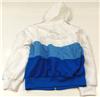 Bílo-modrá šusťáková jarní bunda s logem zn. Adidas