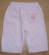 Růžové froté kalhoty s podšívkou a nášivkou zn. Mothercare