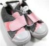 Outlet - Šedo-růžové textilní boty zn. Girl2girl vel. 25