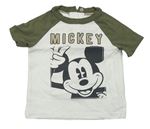 Bílo-khaki tričko s Mickeym C&A