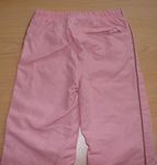Růžové šusťákové kalhoty s pruhy a podšívkou
