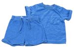 Modré froté pyžamo s kapsičkou Matalan