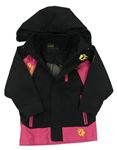 Černo-růžová softshellová funkční bunda s kapucí Jack Wolfskin 