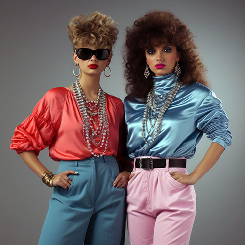 Dívky v typickém oblečení pro 80. léta