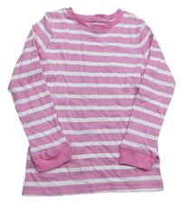 Růžovo-bílé pruhované pyžamové triko zn. PJ Collection