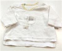 Bílo-žluté sametové triko s panáčkem zn. Mothercare