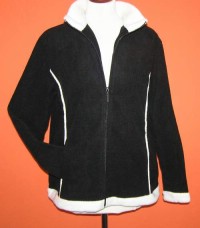 Dámská černo-bílá fleecová bunda