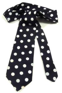 Tmavomodro-bílá puntíkatá kravata 